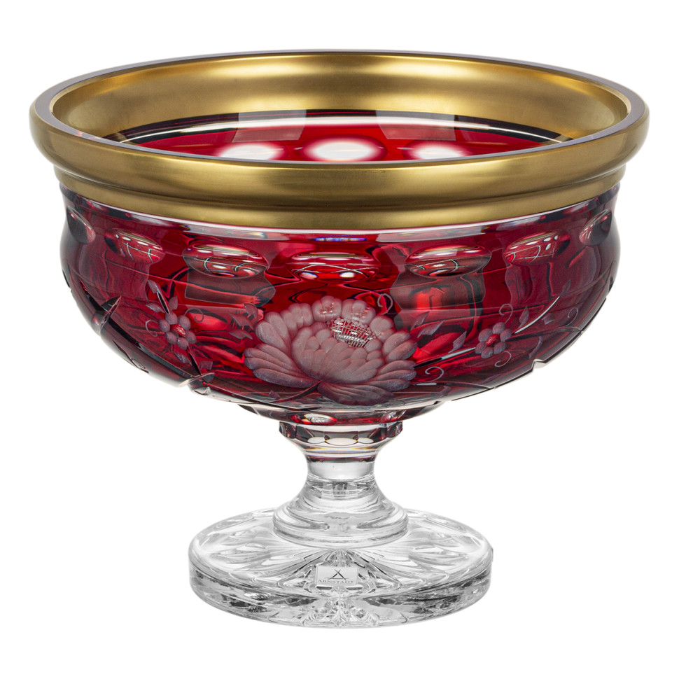 Ваза для фруктов н/н 30см."Sunrose Gold" рубин