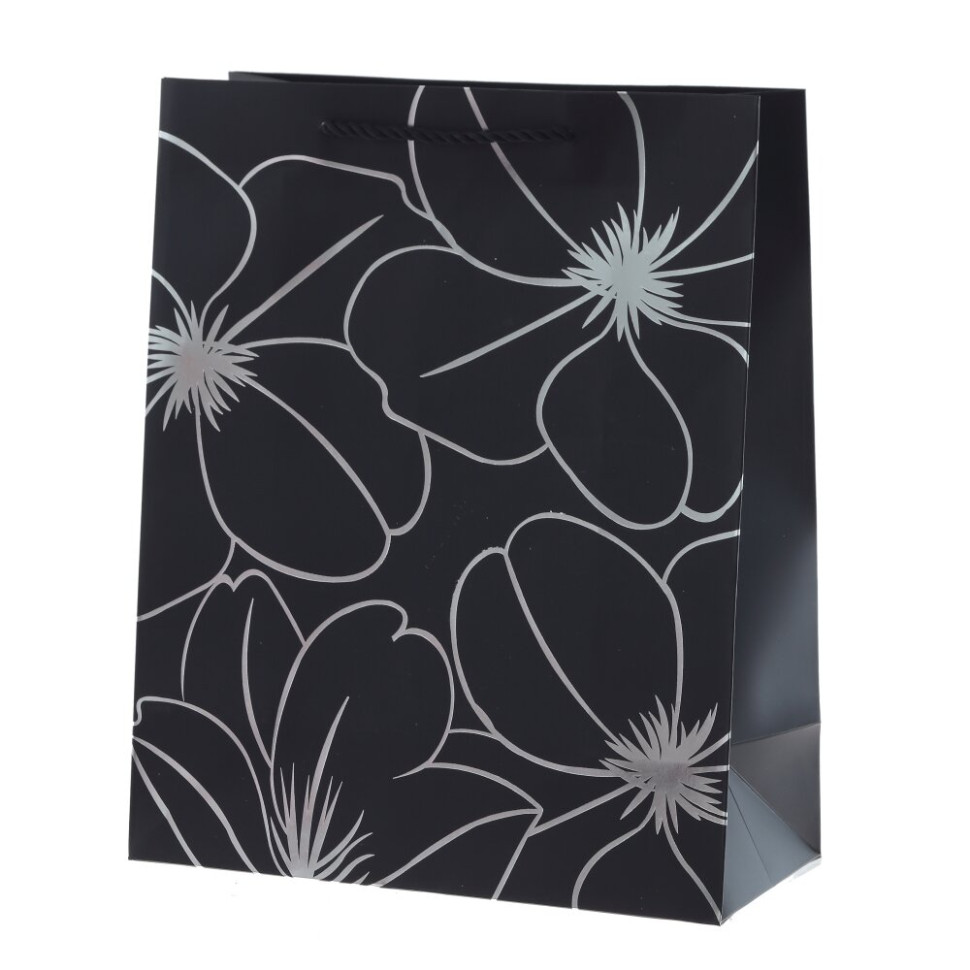 Пакет подарочный M (бумага 210г/м2, блок 12шт), L26 W12 H32 см, 5в.