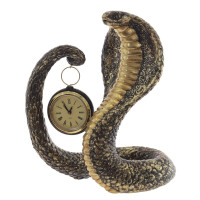 Фигурка декоративная с часами"Змея" (LR44x1 н/п), L22 W14 H25 см