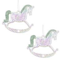 Набор из 2шт Украшение новогоднее "Лошадка", L5,5 W0,5 H4,5 см