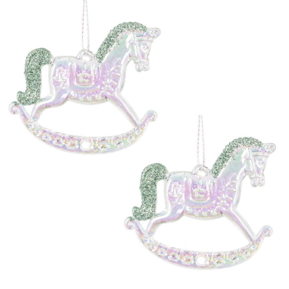 Набор из 2шт Украшение новогоднее "Лошадка", L5,5 W0,5 H4,5 см
