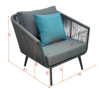 Кресло Arial уличное серое Кресло Arial уличное серое