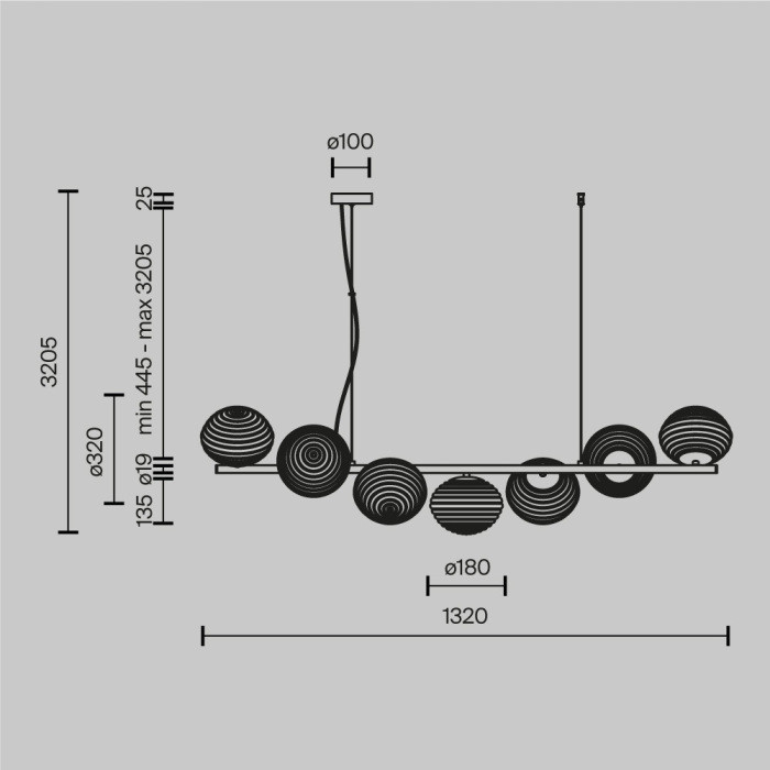 Подвесной светильник Reels MOD268PL-07B Maytoni
