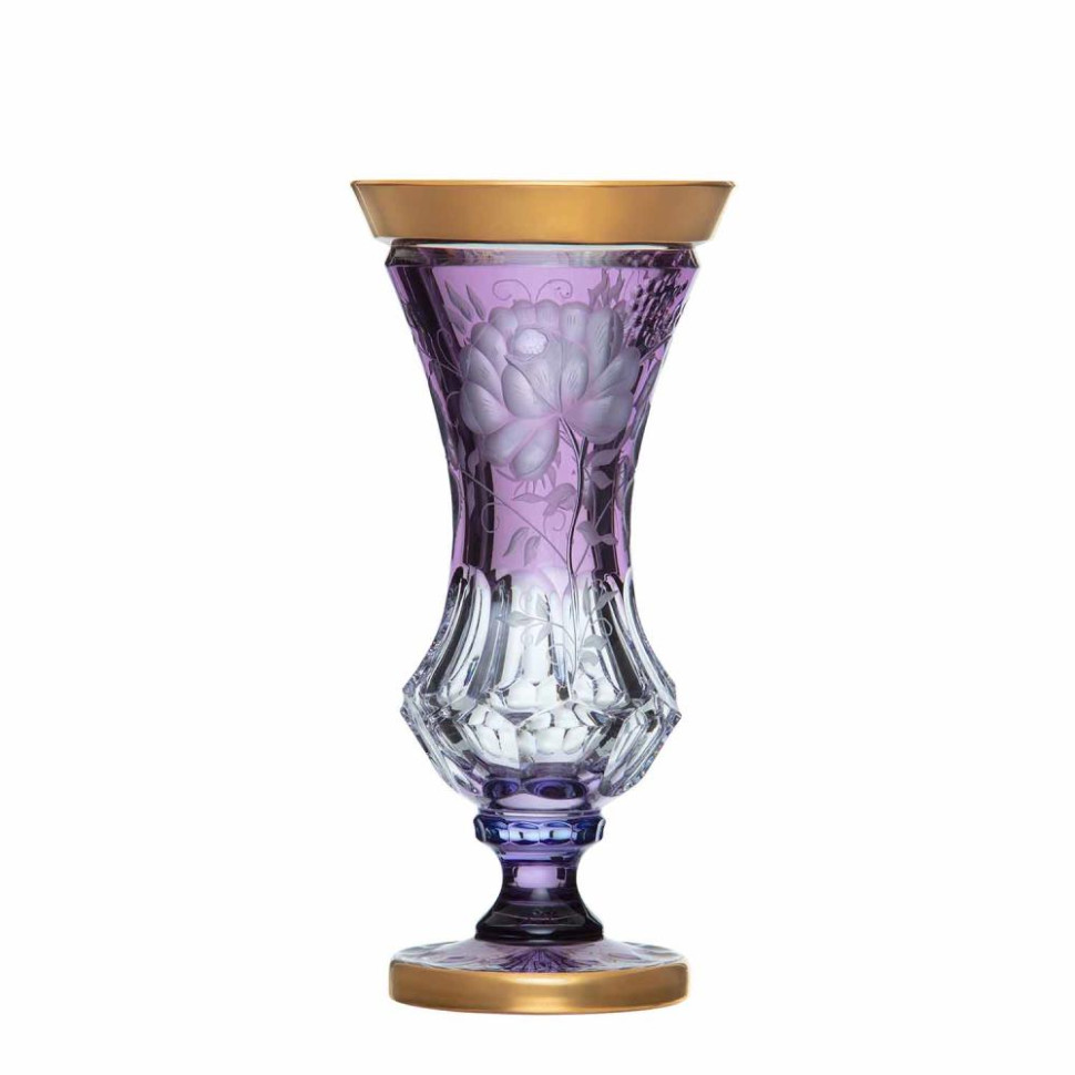 Ваза для цветов н/н 34см."Primerose Gold" лаванда