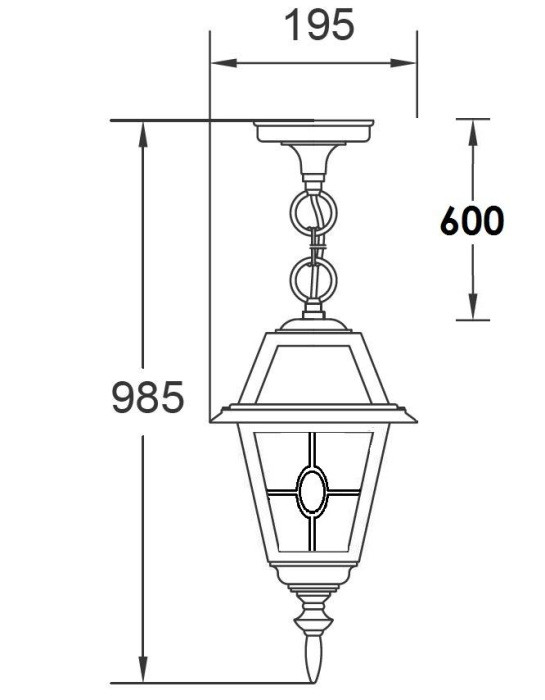 Уличный светильник подвесной  91105 lgY Bl Oasis Light