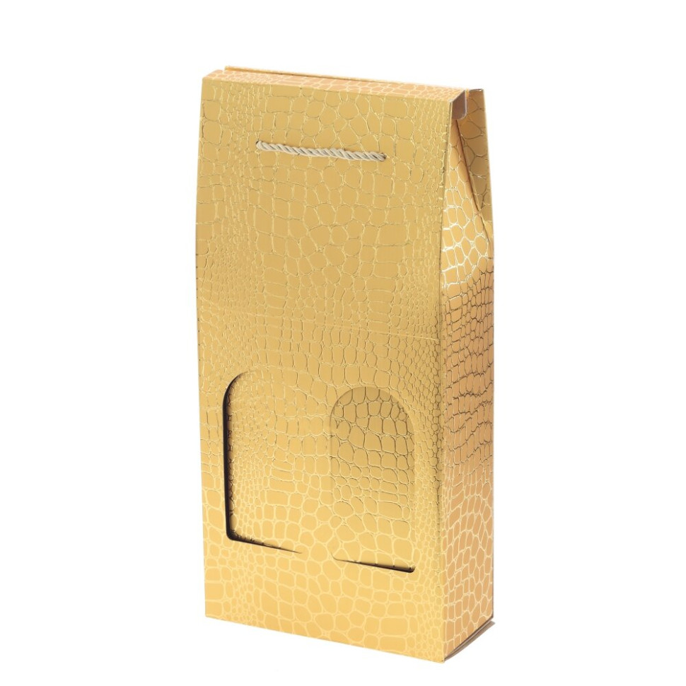 Пакет подарочный для бутылок (бумага 230г/м2, блок микс 12шт), L18 W8 H38 см, 3в.