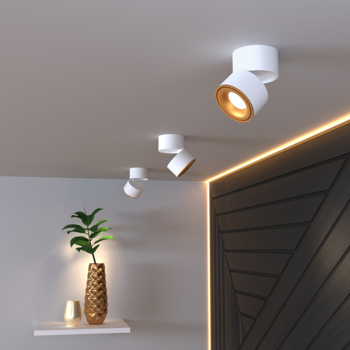 Точечный светильник Klips DLR031 15W 4200K 3100 белый матовый/золото Elektrostandard