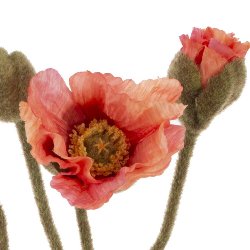 Цветы искусственные "Букет маков", L12 W8 H51 см