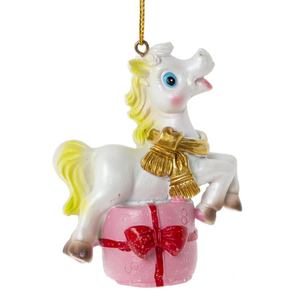 Фигурка декоративная подвесная "Лошадка", L6 W3 H8 см, 6в.