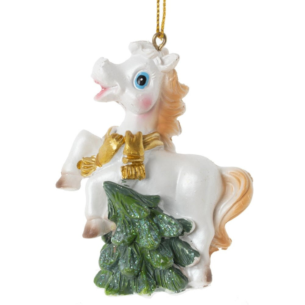 Фигурка декоративная подвесная "Лошадка", L6 W3 H8 см, 6в.