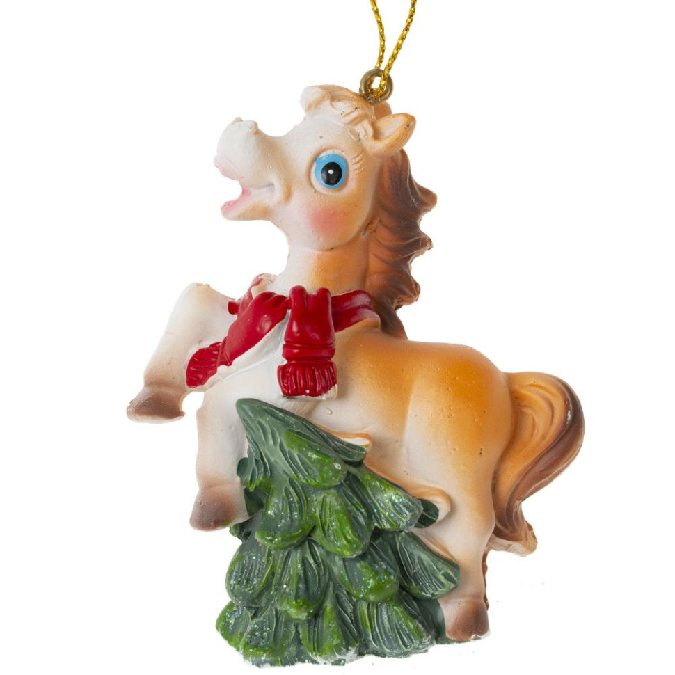 Фигурка декоративная подвесная "Лошадка", L6 W3 H8 см, 6в.