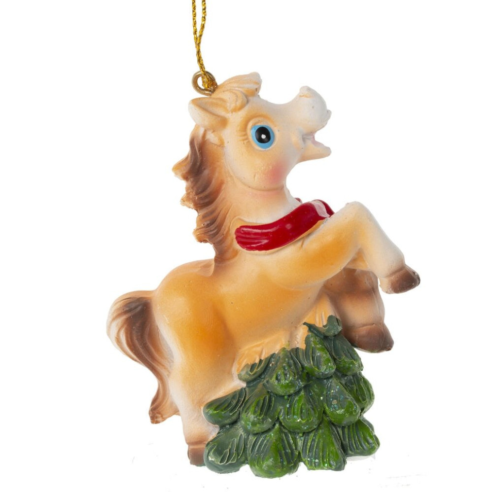 Фигурка декоративная подвесная "Лошадка", L6 W3 H8 см, 6в.