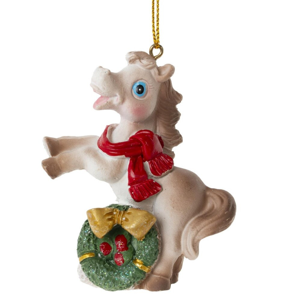 Фигурка декоративная подвесная "Лошадка", L6 W3 H8 см, 6в.