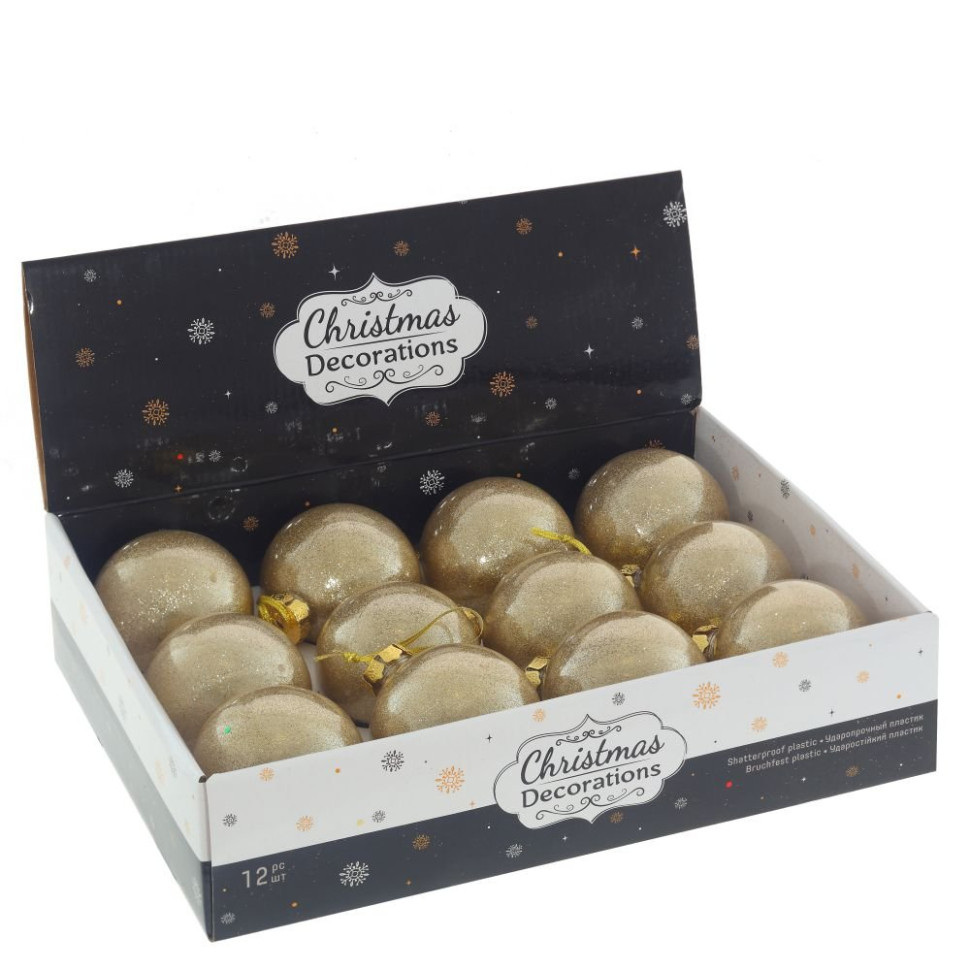 Набор из 12шт Украшение новогоднее "Шар", D 8 см, L35 W26 H8,5 см