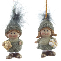 Фигурка декоративная подвесная "Дети",   L4 W3 H7,5 см, 2в.