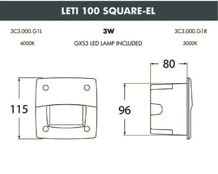 Подсветка для лестниц и ступеней Leti 3C3.000.000.WYG1L Fumagalli