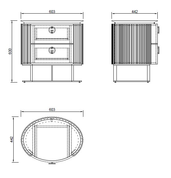 Тумбочка Luchiano с мраморной столешницей