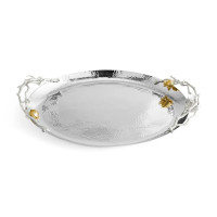 Поднос Michael Aram "Pomegranate Silver", овальный, 44х33 см