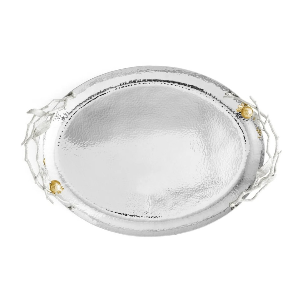 Поднос Michael Aram "Pomegranate Silver", овальный, 44х33 см