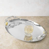 Поднос Michael Aram "Pomegranate Silver", овальный, 44х33 см