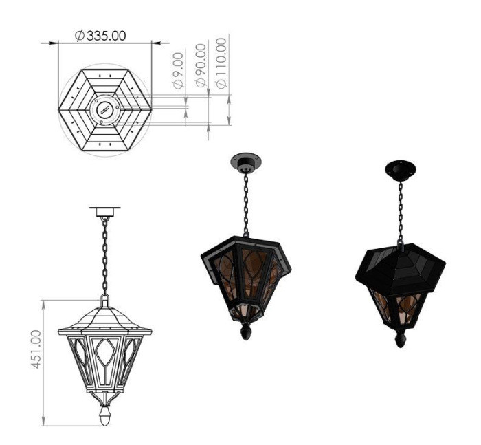 Уличный светильник подвесной Венеция 220-01/bgr-14 Русские фонари