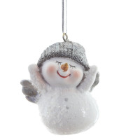 Фигурка декоративная подвесная "Снеговик",   L4,5 W4 H5,5 см, 2в.