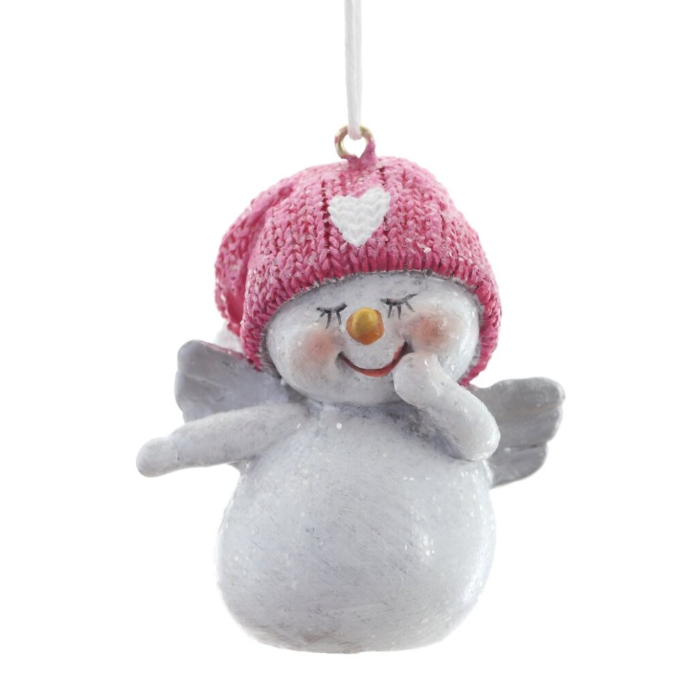 Фигурка декоративная подвесная "Снеговик",   L4,5 W4 H5,5 см, 2в.