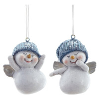 Фигурка декоративная подвесная "Снеговик",   L4,5 W4 H5,5 см, 2в.