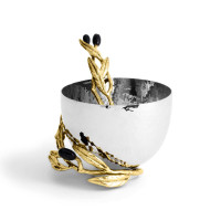 Чаша с ложкой Michael Aram "Olive Branch", 325 мл, 10 см
