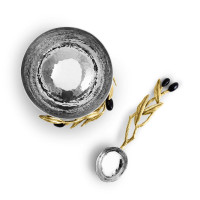 Чаша с ложкой Michael Aram "Olive Branch", 325 мл, 10 см