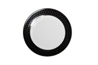 Тарелка закусочная "Honeycomb" черно-золотая деколь 19,5 см