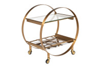 Стол-тележка сервировочная прозрачное стекло/латунь Стол-тележка сервировочная прозрачное стекло/латунь