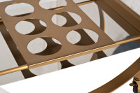 Стол-тележка сервировочная прозрачное стекло/латунь Стол-тележка сервировочная прозрачное стекло/латунь