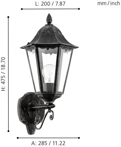 Настенный фонарь уличный Navedo 93457 Eglo