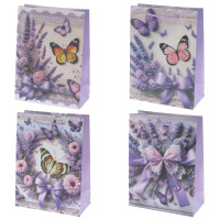 Пакет подарочный S (бумага 210г/м2, блок микс 12шт), L18 W8,5 H24 см, 4в.