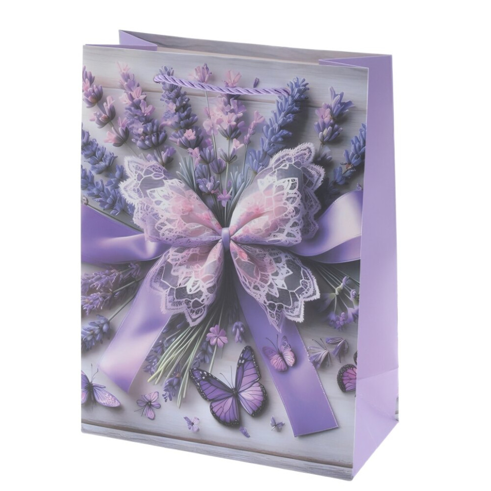 Пакет подарочный S (бумага 210г/м2, блок микс 12шт), L18 W8,5 H24 см, 4в.