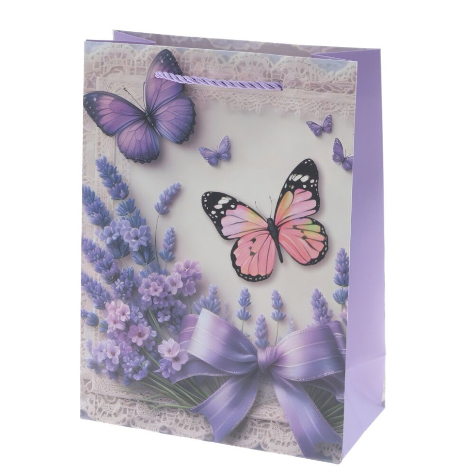 Пакет подарочный S (бумага 210г/м2, блок микс 12шт), L18 W8,5 H24 см, 4в.