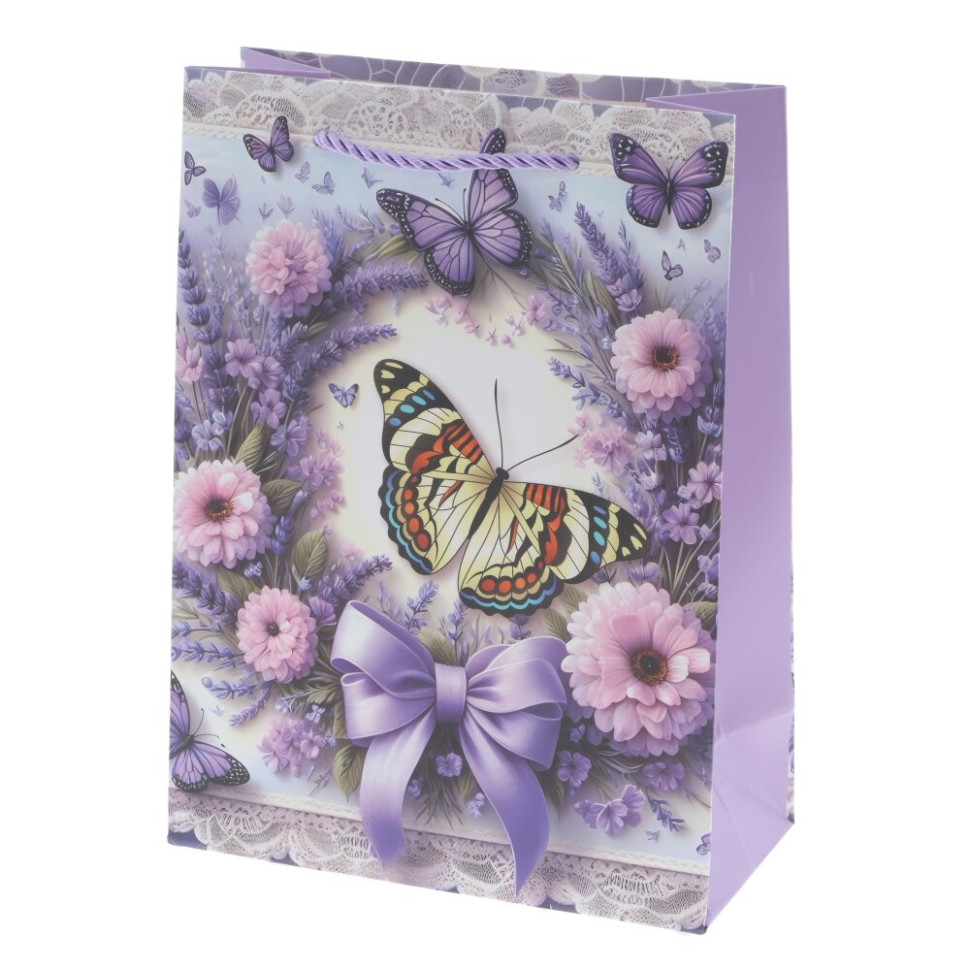 Пакет подарочный S (бумага 210г/м2, блок микс 12шт), L18 W8,5 H24 см, 4в.