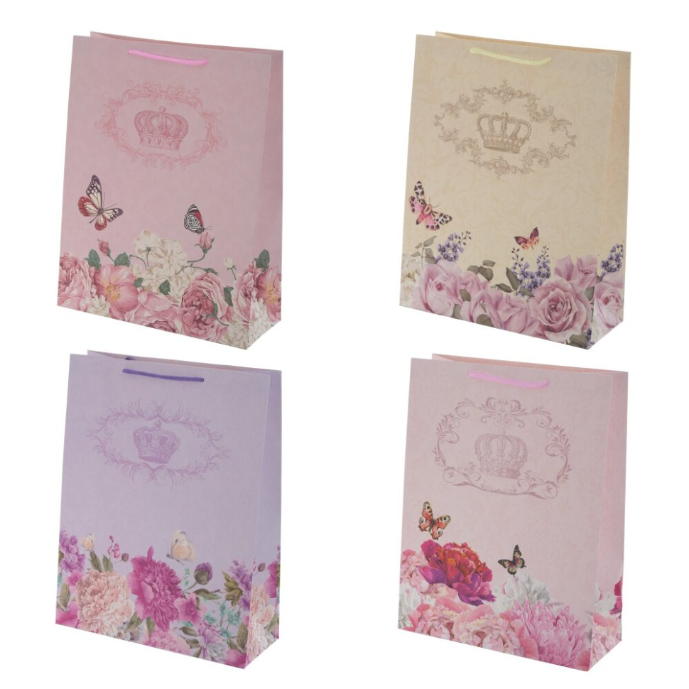 Пакет подарочный S (бумага 210г/м2, блок микс 12шт), L18 W8,5 H24 см, 4в.