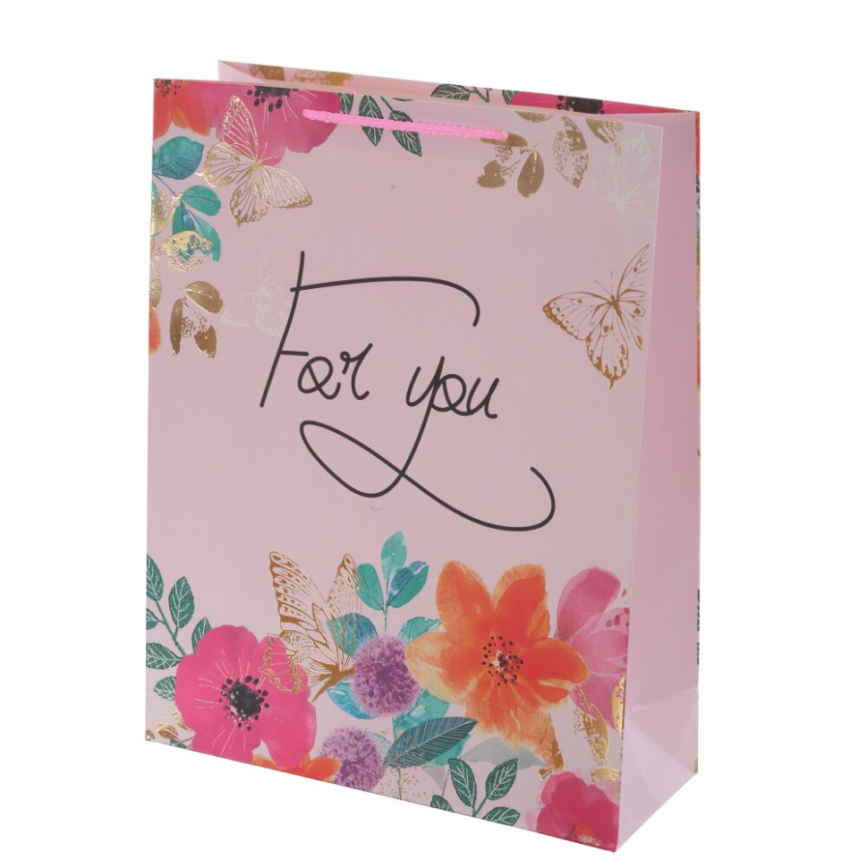 Пакет подарочный S (бумага 210г/м2, блок микс 12шт), L18 W8,5 H24 см, 4в.