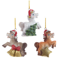 Фигурка декоративная подвесная "Лошадка", L5,5 W3 H7 см, 3в.