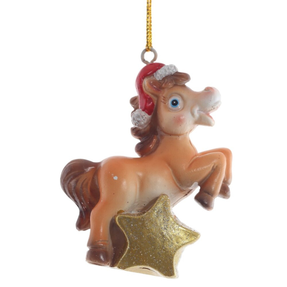 Фигурка декоративная подвесная "Лошадка", L5,5 W3 H7 см, 3в.