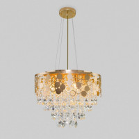 Подвесная люстра Eurosvet Lianna 10123/8 золото/прозрачный хрусталь Strotskis Smart