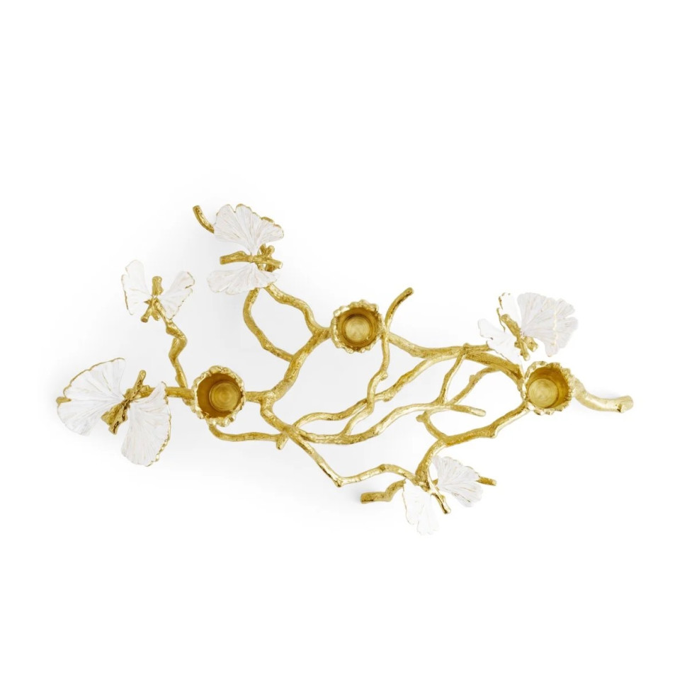Подсвечник Michael Aram "Butterfly Ginkgo Gold", 13 см