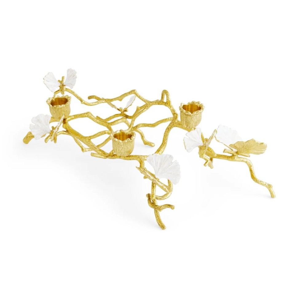 Подсвечник Michael Aram "Butterfly Ginkgo Gold", 13 см
