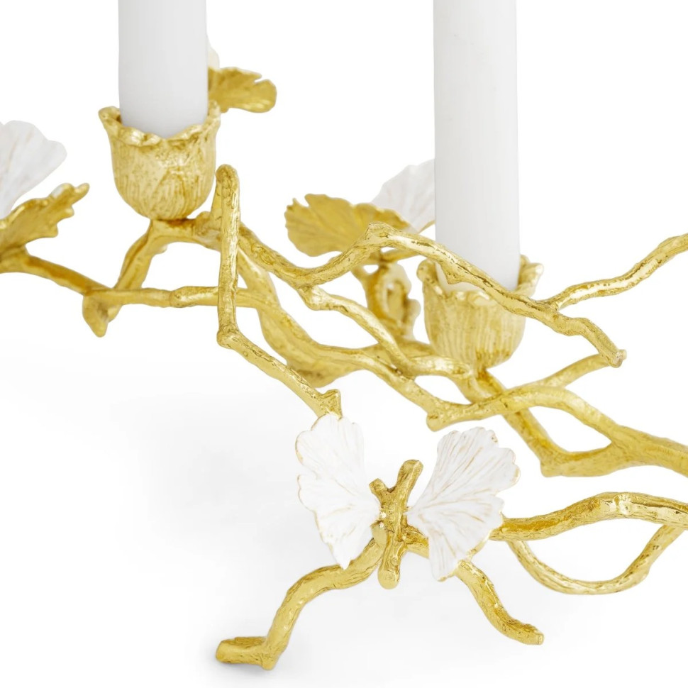 Подсвечник Michael Aram "Butterfly Ginkgo Gold", 13 см
