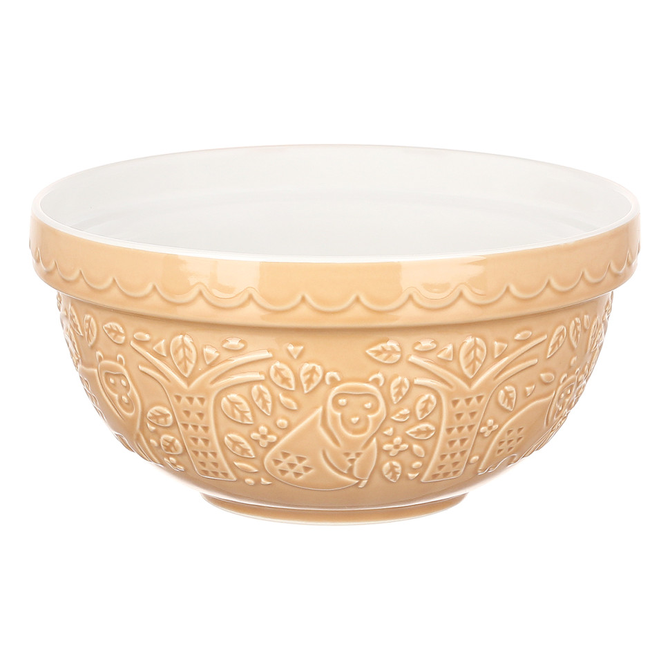 Уценка.Миска для смешивания In the Forest, 21 см, 1,1 л, коричневая, медведь