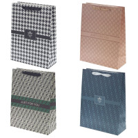 Пакет подарочный L (бумага 230г/м2, блок микс 12шт), L30 W12 H40 см, 4в.