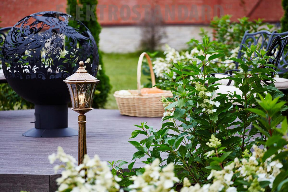 Уличный светильник Elektrostandard Virgo F черное золото a031929