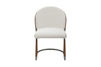 Стул обеденный букле кремовый/экокожа терракотовая Стул обеденный букле кремовый/экокожа терракотовая